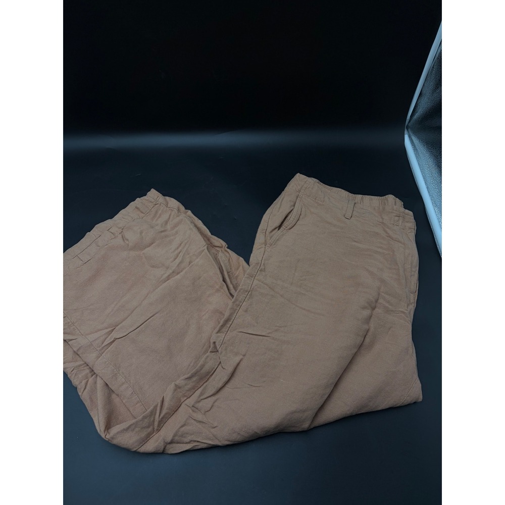 J. Jill XL Terracotta Linen Blend Wide Leg Elastic Waist Pants RN 97641